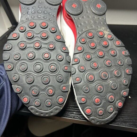 Nike Shox JX Sz 11 Leather White University Red Mens Running Sneakers 378341-110 - Picture 16 of 16